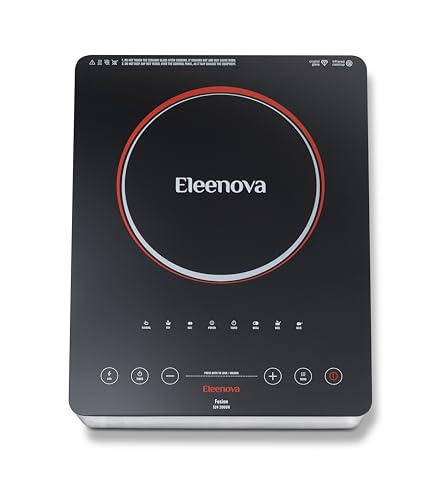Image of Eleenova Infrared Cooktop Fusion with SS Grill Rack, 2000W, Touch Controls, Compatible with All Flat-Bottom Cookware