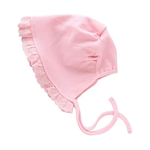 Sevenfly Baby Girls Princess Hats Bonnet Retro Cap Photography Cotton Cute Sun Hats Lace Cap,Pink Cover