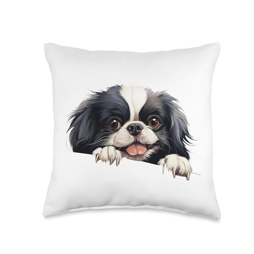 Japanese Chin Dog - Happy in the mood for cuddling Throw Pillow