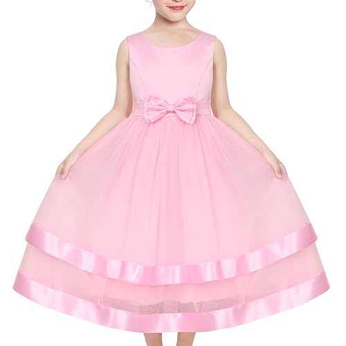 Robe rouge fille sans manches style bal de princesse pour souvenirs magiques