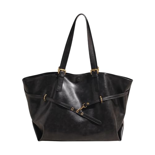 Sac à bandoulière en cuir PU pour femme grand sac à main rétro