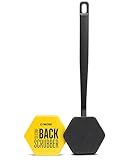 Tooletries - Silicone Back Scrubber - Exfoliating Shower Brush, Back Washer for Men, Durable Back Brush with Long Handle - Long Lasting Bath & Shower Accessories - Charcoal