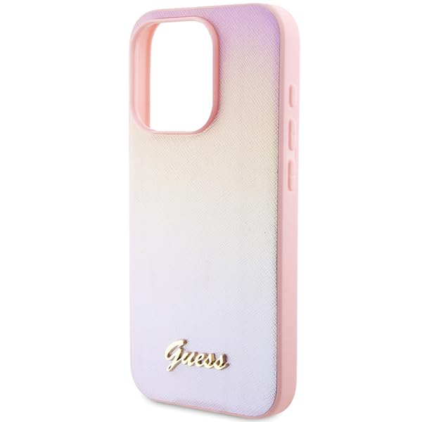 Guess GUHCP15LPSAIRSP Carcasa rígida para iPhone 15 Pro de 6,1 Pulgadas, Color Rosa