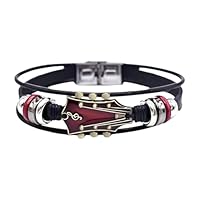 Bracelets De Guitare Rétro En Similicuir Bracelet En Cuir Pour Rock En Alliage De Zinc Bracelet Multicouche Tressé Fait À La Main Bijoux Rock Pour Amateurs De Musique Accessoire Pour Homme Et Femme