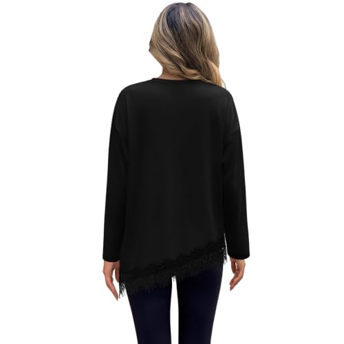 Lace Blouses for Women Trendy Relaxed Fit Lightweight Y2K Fall Tops - image 5