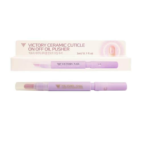 VICTORY NAIL 1PCS Ceramic Cuticle On/Off Oil Pusher Cuticle Pusher (Light purple)