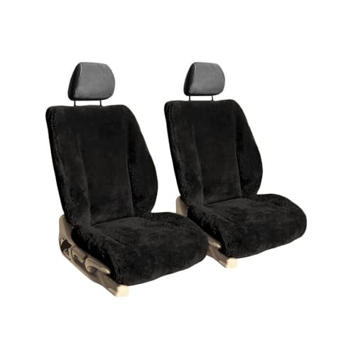 ShearComfort Semi Custom Sheepskin Seat Covers Front Seats for 2024 Jeep Wrangler in Black
