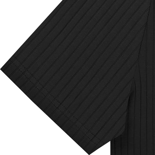 Zipper Muscle Polo Shirts for Men Slim Fit Short Sleeve Cotton Ribbed Knit Golf Shirt4