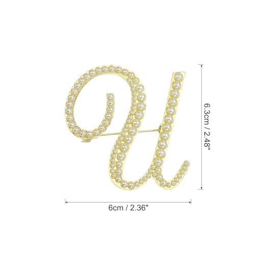 Image of PATIKIL Letter Brooch Pins, Pearl Initial Alphabet Letter Lapel Badges Pin for Women Men Girl Wife Suits Clothes Dress Bouquet Coat Hat Bag Craft Party