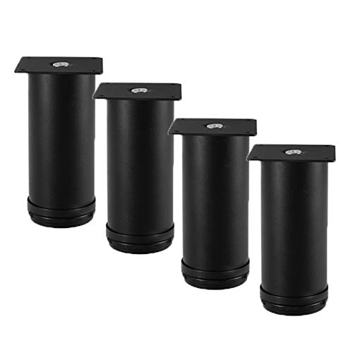 Patas de mesa de metal ajustables, juego de 4 piezas redondas de acero inoxidable para armarios 2
