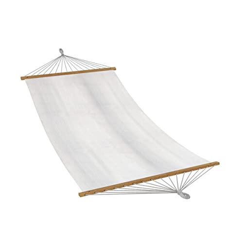 Ampel 24 - Hamac Trinidad 200x145 cm | Toile pour Deux Personnes | avec Barres d'écartement | Charge maximale jusqu'à 150 kg | écrue
