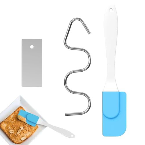 Lnhgh Bulleeur de mantequilla de nuez, granjero de mantequilla de nuez - Herramienta de mantequilla de nuez de manivela de acero inoxidable,Gadgets de cocina de risat multipropósito con espátula