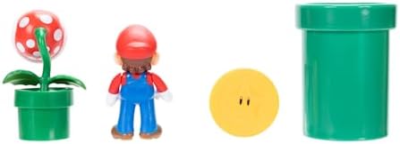닌텐도 Super Mario 소다 정글 디오라마 피규어 3개와 액세서리 2개 포함: 6.4cm(2.5인치) 마리오, 위글러, 피라냐 식물, 워프 파이프, 동전 3세 이상 (공식 라이선스) — 사진 5