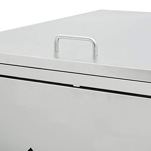 Unfade Memory Garbage Bin Shed, Stainless Steel Trash Container Management Unit Enclosure (108.7\" x 30.5\" x 45.3\")