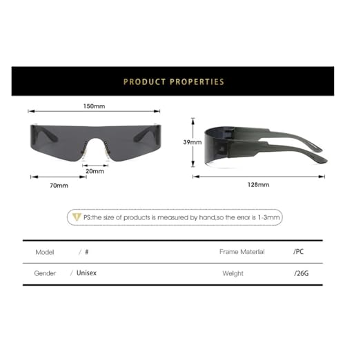 HaoLMi- Women Sun Glasses Men Mirror One Piece Eyewear Flat Top Shield Punk Sunglasses2
