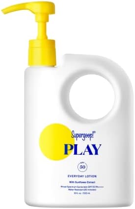 Supergoop! PLAY Everyday Lotion SPF 50-18 fl oz - Broad Spectrum Body & Face Sunscreen for Sensitive Skin - Great for Active Days - Fast Absorbing, Water & Sweat Resistant