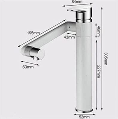 Mitigeur de salle de bain blanc haut au design architectural épuré - 2