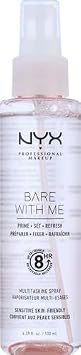 NYX PROFESSIONAL MAKEUP Bare With Me Multitasking Face Primer & Makeup Setting Spray، Hydrating Face Mist لما يصل إلى 8HR Wear، Long-Lasting، Vegan Formula