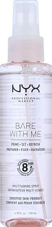 NYX PROFESSIONAL MAKEUP Bare With Me Multitasking Face Primer & Makeup Setting Spray، Hydrating Face Mist لما يصل إلى 8HR Wear، Long-Lasting، Vegan Formula