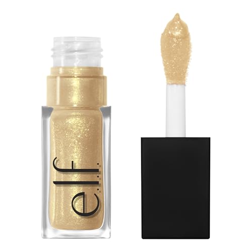 Image of e.l.f. Glow Reviver Lip Oil, Nourishing and Hydrating with High-Shine Glimmer Finish & Sheer Wash Of Color, Minty Scent, Non-Sticky, Vegan & Cruelty-free, Citrine Gleam