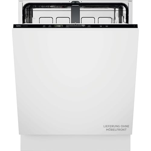 Vollintegrierter AEG 7000 Geschirrspüler 60cm, smarte WiFi Spülmaschine, flexible Körbe & effiziente Reinigung, 44dB, LightOnFloor, verbrauchsbasierte Zeitauswahl, nur 8,4L Wasserverbrauch, GI7200B1SO