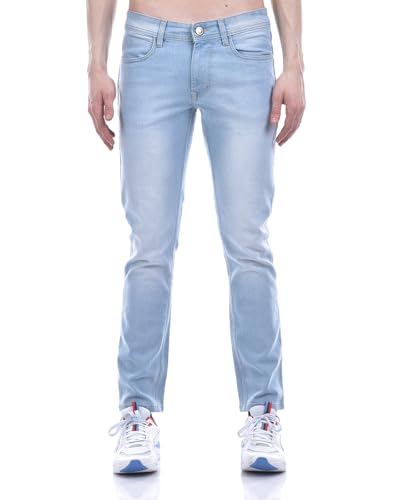 Image of Numero Uno Men's Grey Low Rise Skinny Fit Sustainable Jeans