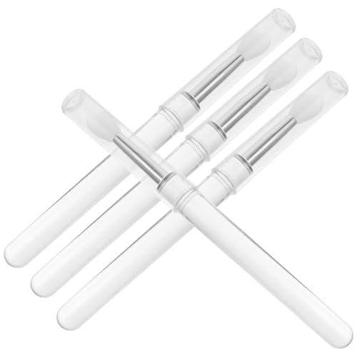 Gatuida 4 piezas Brochas de Silicona para Labios con Tapa de Aplicadores Reutilizables para Maquillaje Pinceles Multifunción para Labios y Sombra Mango Transparente Resistente
