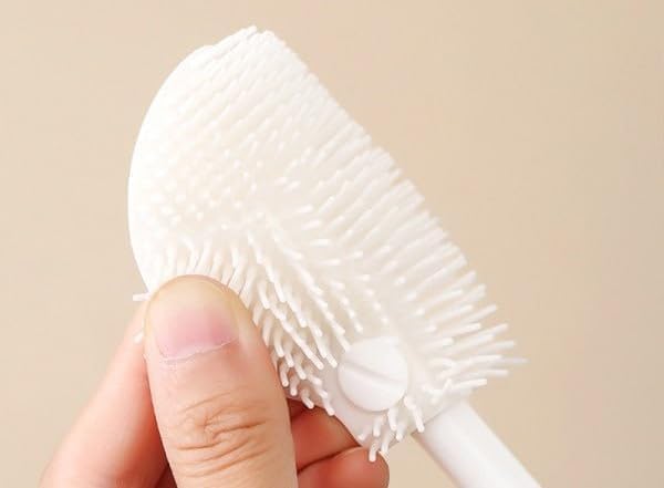 Image of Silicone Bottle Cleaning Brush, 360 Degree Rotational, Flexible Soft Bristle, Long Handle Cleaning Brush for Jar, Cup, Glass Mug Container and Kitchenware (29 x 5.5 x 1cm) (3)