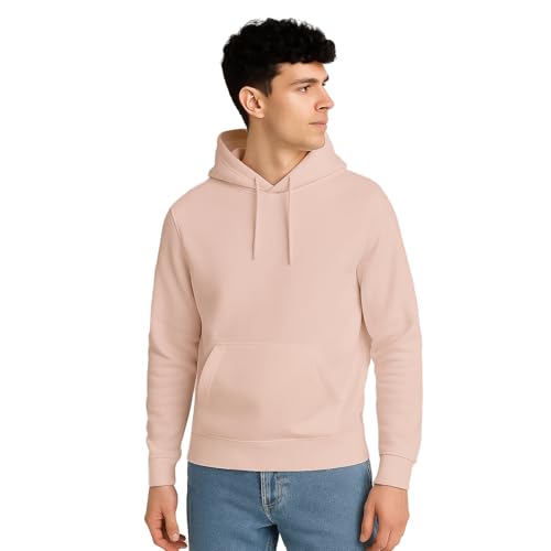 Image of Nobero Hoodies for Man | 280 GSM Rich Cotton Fleece Solid Hooded Full Sleeve Sweatshirt for Man | Stylish Casual Wear Winter Hoodies for Men