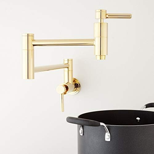 Signature Hardware 450649 Contemporary Double Handle Wall Mounted Pot Filler