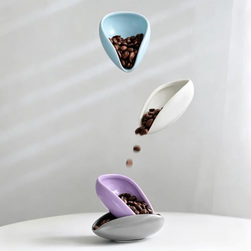 Image of watchget Ceramic Coffee Dosing Cup & Tea Storage Tray, Single Dose Measuring Container for Coffee Beans & Loose Leaf Tea Dosing Vessel, Sky blue