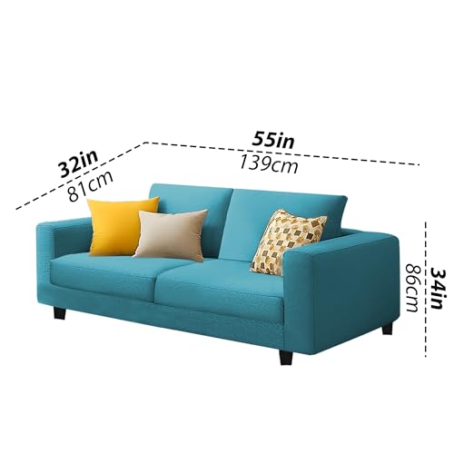 Image of Galib 2 Seater Sofa Set for Living Room (Turquise Fabric) Premium Fabric Sofa Set