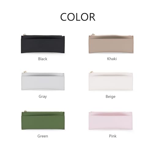 Image of Pencil Pouch for Teens School Office Supplies Pencil Case Cosmetic Bag Zipper (Black,Faux leather)