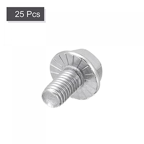 Image of uxcell M5x8mm Hex Serrated Flange Bolts Screws Metric Thread 304 Stainless Steel 25pcs