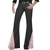 Oxxggkao Pantalones de campana de lentejuelas brillantes, disfraz de Halloween para adultos, disfraz de los años 70, disfraz de discoteca, disfraces de Halloween, Y, XXL