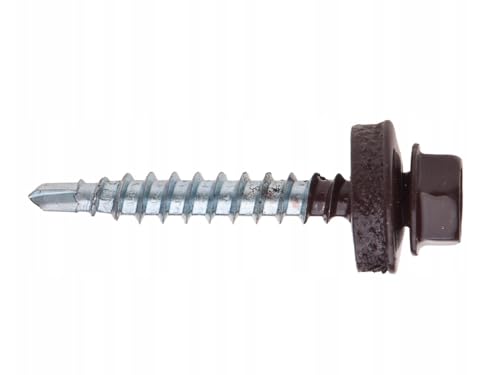 Vis à tôle trapézoïdale autoperceuse 4,8x20 joint EPDM marron RAL 8019 fixation tôle bois