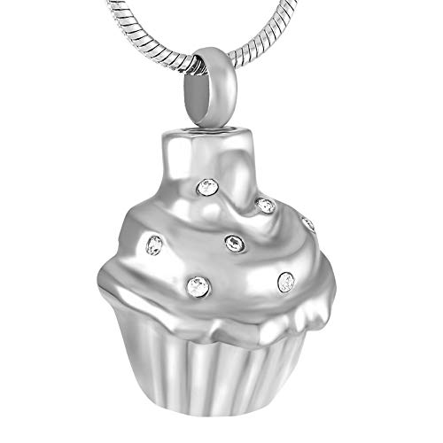 Collier urne funéraire pour cendres, pendentif acier inoxydable et cristal pour homme femme
