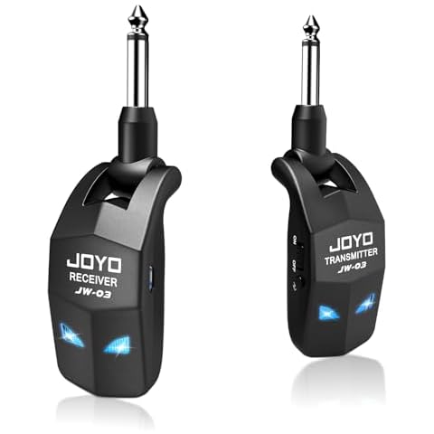 JOYO 2.4GHz Wireless Guitar System 4 Channels Rechargeable Audio Wireless Transmitter Receiver for Guitar Bass Electric Instruments (JW-03) Cover