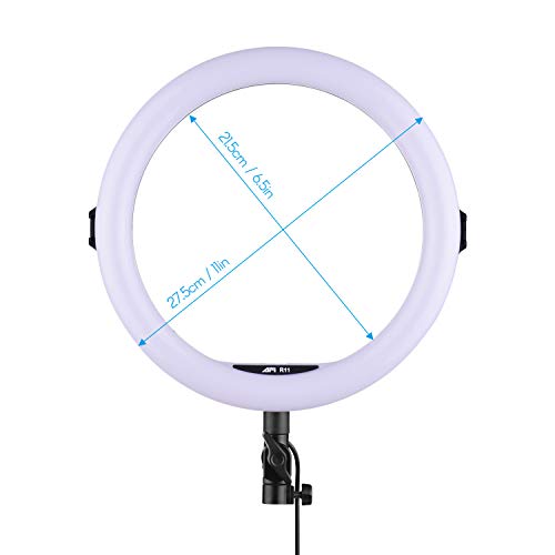 Sunbaca R11 11 polegadas LED Ring Light com suporte para telefone 3 modos de temperatura de cor USB