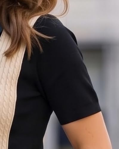 Image of AUSK Women's Casual Summer Polo Knit T-Shirt | Zip Collar Top | Half Sleeves | Ribbed Panel Design | Lightweight Comfort | Regular Fit