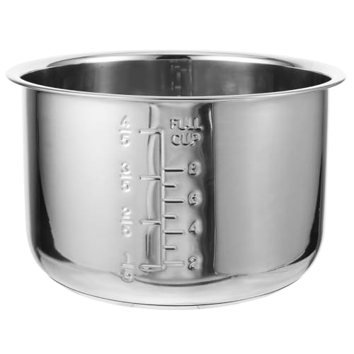 Olla Interior Arrocera 4L/22cm Dia – Cabilock Recambio Universal de Acero Inoxidable 304, Cazo Interior con Escala, apta para Olla Arrocera Eléctrica y de Presión, Antiadherente Natural, Fácil l Olla Interior Arrocera 4L/22cm Dia – Cabilock Recambio Universal de Acero Inoxidable 304, Cazo Interior con Escala, apta para Olla Arrocera Eléctrica y de Presión, Antiadherente Natural, Fácil l