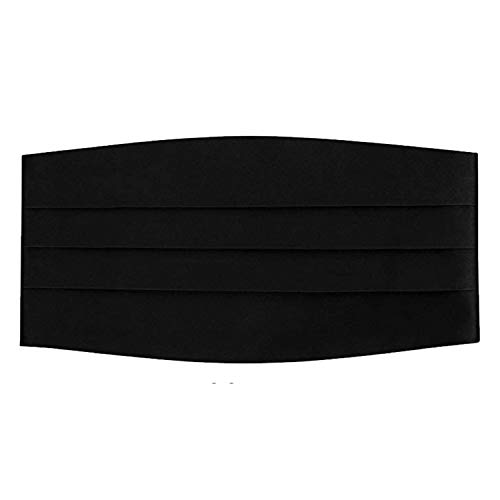 Men's Satin Cummerbund, Wedding Tuxedo Cumberbund - Black