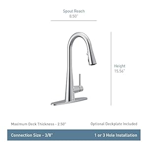 Moen sleek matte black one handle single hole pulldown kitchen faucet with powerboost technology for faster water flow moder kitchen sink faucet with pulldown sprayer 7864bl  urban country home decor
