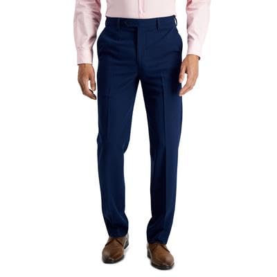 Nautica Mens Classic fit Dress Pants 36/32 Navy Blue Solid Stretch