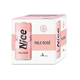 Nice Pale Rosé, French Wine in a Can, Dry, Pale, French Rosé from Languedoc, Hint of Strawberry, 4 x 187ml Canned Wine