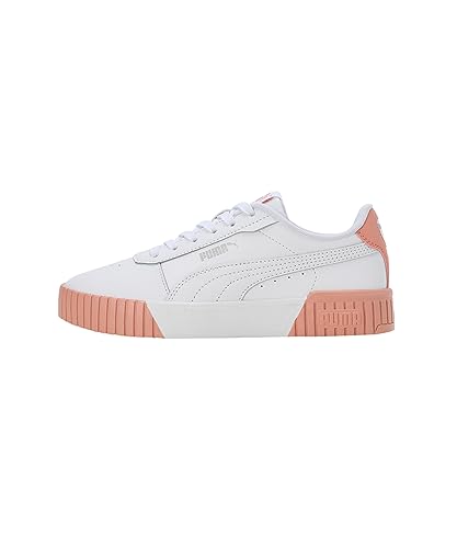 Image of PUMA Womens Carina 2.0 White-Poppy Pink-Silver Sneaker - 4 UK (38584915)