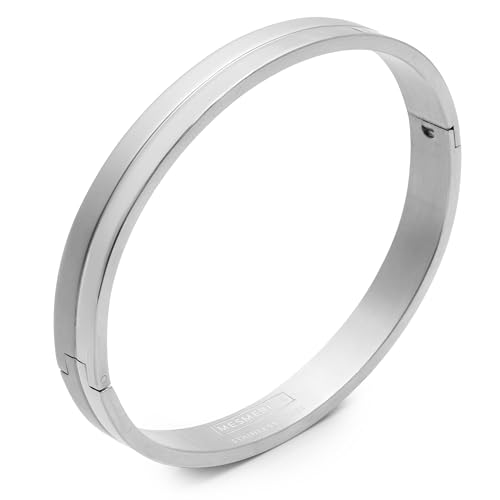 Mesmerize Stainless Steel Sirius Openable Oval Kada Bracelets | Bracelet for Men and Boys in Black, Gold, Silver Kada | Waterproof, Anti-tarnish, Rust-free, Skin friendly | 8 mm Bracelets for Men| 6