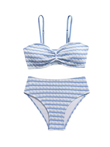 Image of RoseSeek Girl's 2 Piece Padded Bathing Suit Wireless Starfish Swimsuit Spaghetti Strap Vacation Beachwear Set