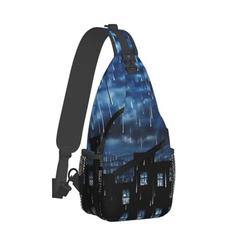 Mochila bandolera casco estampada negra para senderismo miniatura 2