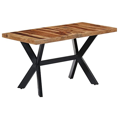 Emmtore Mesa de Comedor Madera Maciza de sheesham 140x70x75 cm